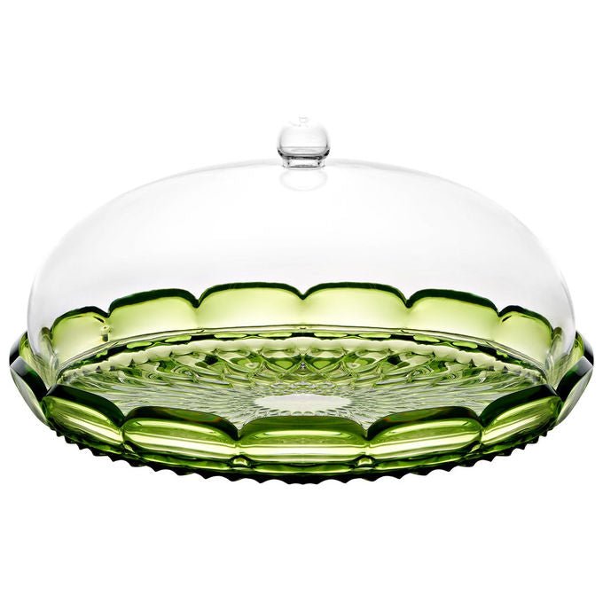 Guzzini 131801SAC13 VANITY Tortiera in Cristallo Acrilico Bio-Based Diametro 30 cm Altezza 16 cm colore Verde Ninfea
