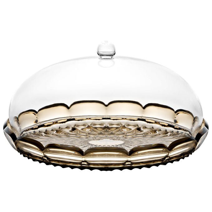 Guzzini 131801STE282 Set Tortiera Vanity in Cristallo Acrilico Bio-based Diametro 30 cm Altezza 16 cm colore Fumo