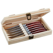 Gefu 13951 RANCHO Set di coltelli da steak 6 pezzi in acciaio con manico ergonomico in legno di Pakka colore Marrone