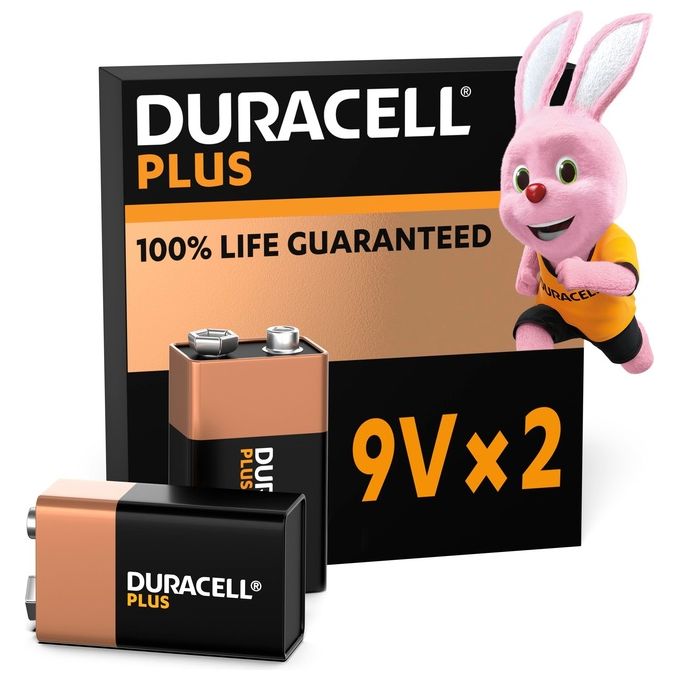 Duracell Plus 9V-Block MN1640 6LR61 2 Pezzi