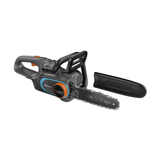 Gardena 14790-55 PowerSaw 250-18V P4A Solo Elettrosega a Batteria Motore Brushless 25 cm 8 m-s 1,1 mm 3-8'' LubriTec Freno Catena Nero