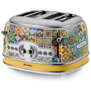 Ariete 156-0P Positano Tostapane 4 Fette 6 Livelli di Doratura Funzione Defrost Vassoio Raccogli Briciole Espulsione Automatica Senza Pinze colore Bianco e Giallo