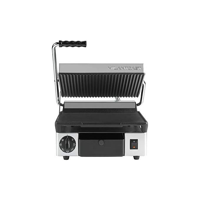 MilanToast 16001 Piastra Panini Professionale Media in Ghisa Inferiore Liscia Superiore Rigata