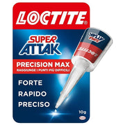 Loctite 2048078 Super Attak Precision Max Colla Cianoacrilato Liquida Multimateriale 10g colore Trasparente