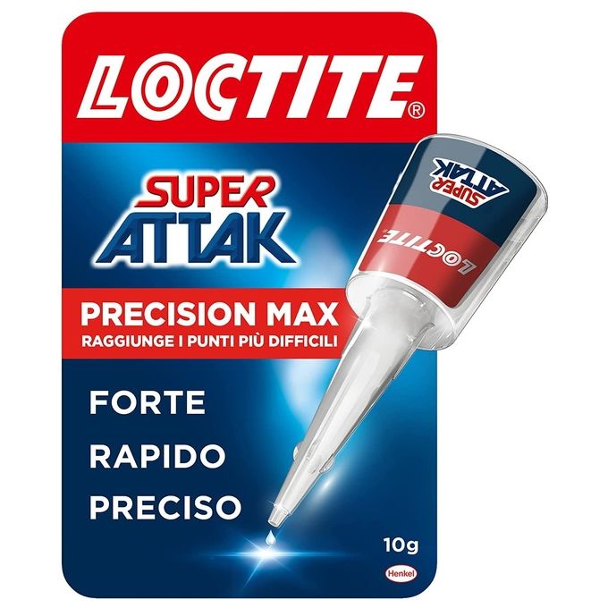 Loctite 2048078 Super Attak Precision Max Colla Cianoacrilato Liquida Multimateriale 10g colore Trasparente