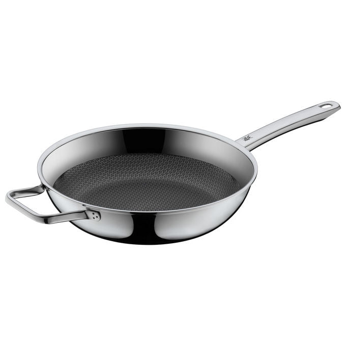WMF 17.5648.6411 Profi Resist Padella Alta Diametro 28 cm Rivestimento PermaDur Acciaio Cromargan Alluminio colore Nero, Acciaio inox