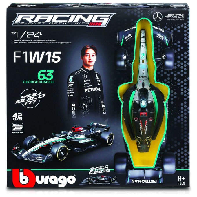 Bburago 18-28514-KIT Kit modello da montare Mercedes-AMG Petronas F1 W15 2024 #63 scala 1:24 colore N-A