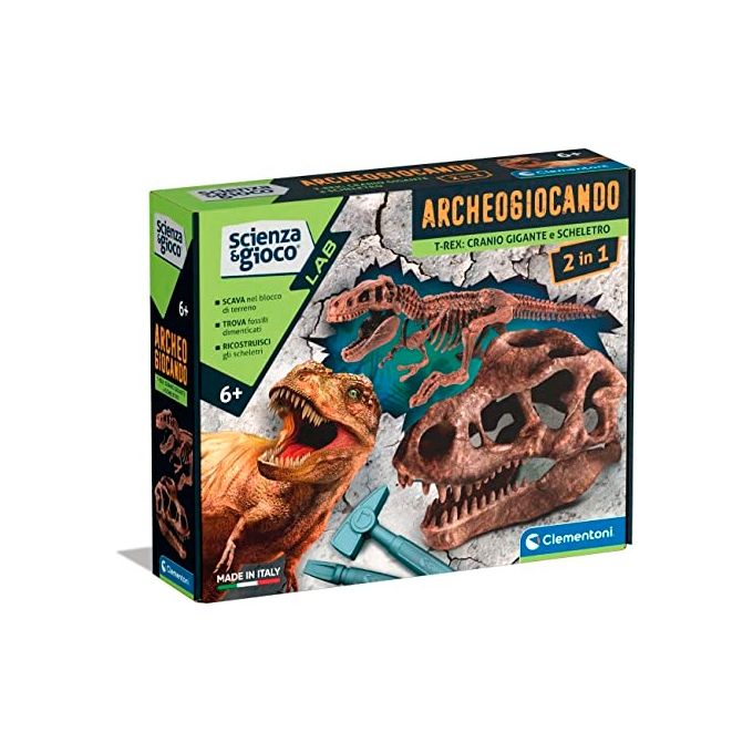 Clementoni Gioco Educativo Scienza e Gioco T-Rex Cranio Gigante e Scheletro