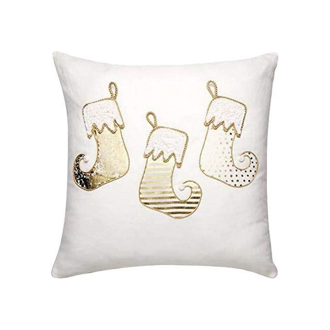 L'Oca Nera Cuscino Imbottito con Calze di Natale 45x45cm