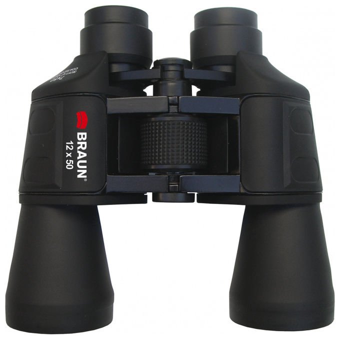 Braun 20125 Binocolo 12x50 mm Diametro Obiettivo 5 cm Campo Visivo 87 m a 1000 m Pupilla di Uscita 3.6 mm Fattore Crepuscolare 24.5 Compensazione Diottria ±4 Distanza Interpupillare Regolabile 5.6-7.4 cm colore Nero