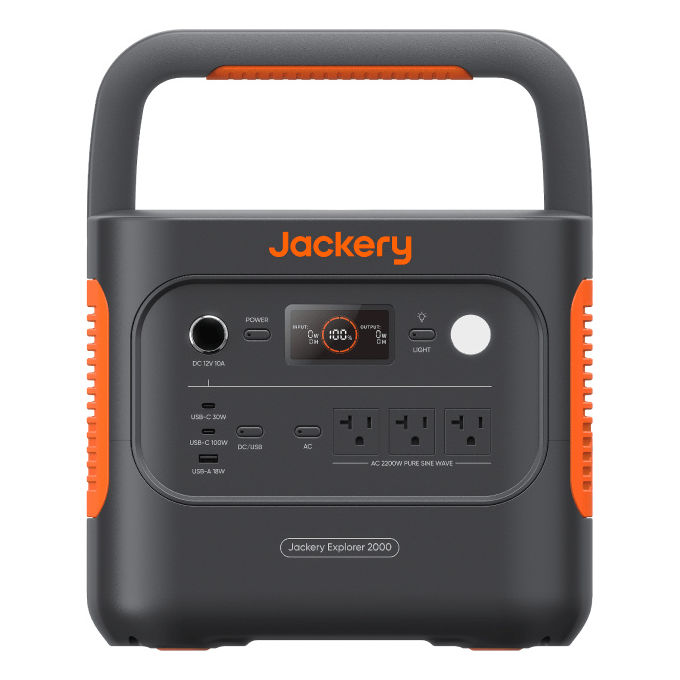 Jackery 21-0001-000267 Explorer 2000 v2 Stazione di Alimentazione Portatile 2042 Wh 2200 W 17,5 Kg colore Nero Arancione