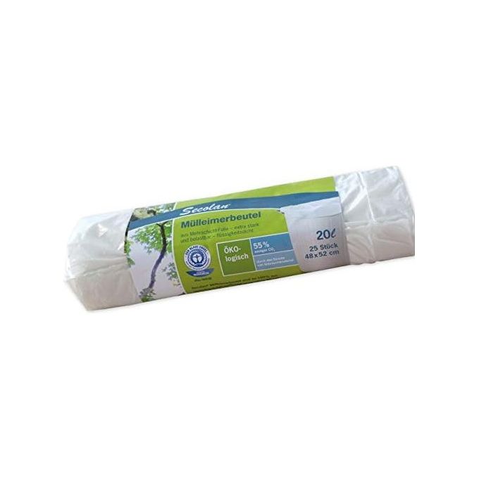 Secolan Sacchetti Pattumiera 20 Litri Extra Forte Bianco 1x25