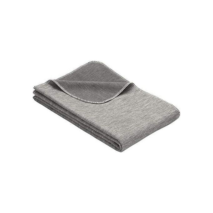 Ibena Jacquard Coperta in Cotone Grigio Lausanne GOTS Certificata 2163