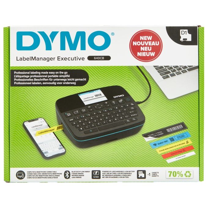 Dymo 2197370 LabelManager Executive 640 CB Stampante per etichette portatile con tastiera QWERTY Bluetooth e USB C