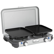 Campingaz 2213311 Camping Kitchen 2 Stufa a Griglia Portatile 2 Fuochi 4000 W Griglia Removibile colore Nero Grigio Argento