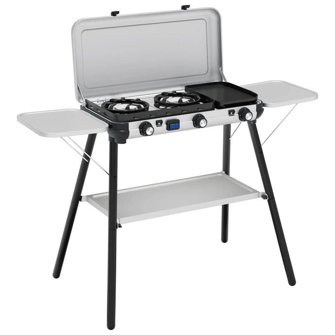 Campingaz 2213312 Stufa a griglia portatile 3 fuochi 2700 W accensione piezoelettrica colore Nero