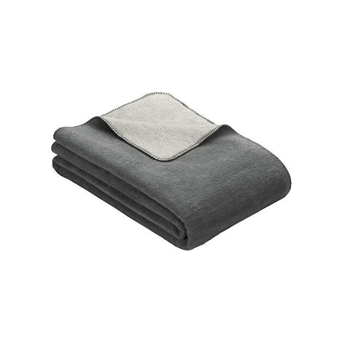 Ibena Uni Coperta Doubleface Dublin 2340 Antracite-Argento 150x200cm