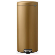 Brabantia 238581 Cestino per Rifiuti Rotondo 30 L Pedale Acciaio con Chiusura Ammortizzata e Base Antiscivolo colore Ottone