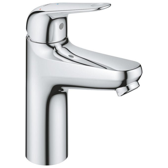 Grohe Swift miscelatore monocomando per lavabo, taglia M, cromo, scarico Push-Open, cartuccia ceramica 28 mm, avvio a freddo