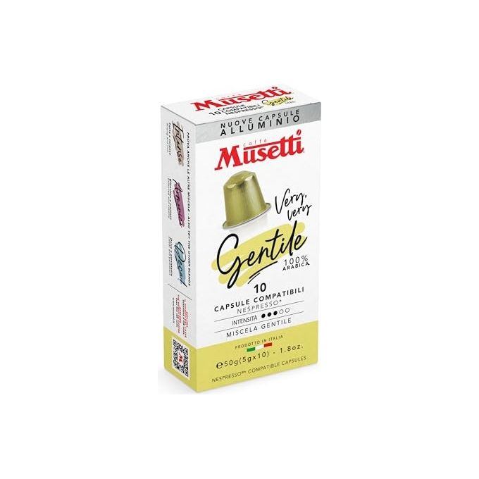 Musetti Confezione 10 Caps Nespresso Alluminio Gentile
