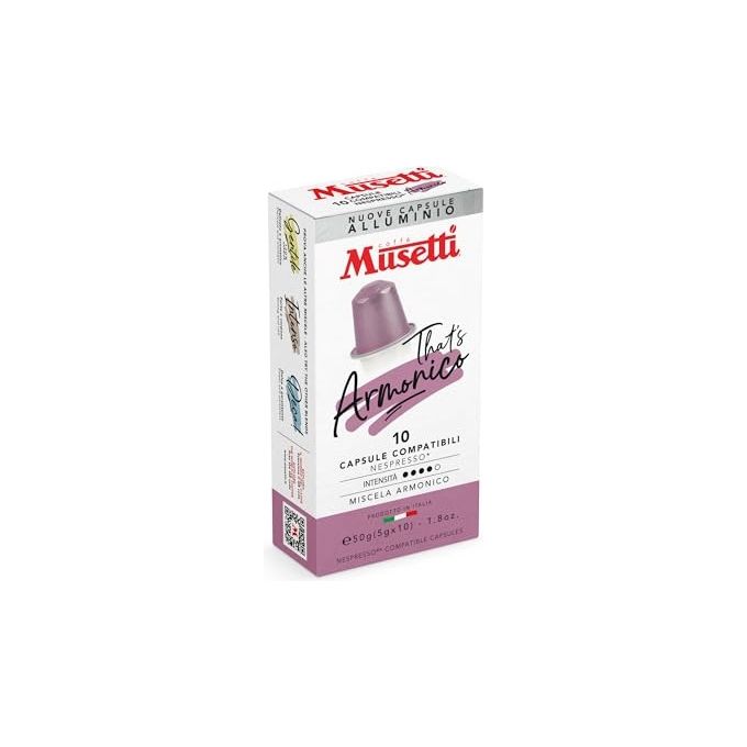 Musetti Confezione 10 Caps Nespresso Alluminio Armonico