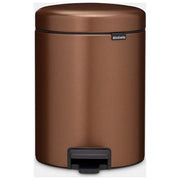 Brabantia 255229 NewIcon Pattumiera a Pedale 5 L Chiusura Ammortizzata Coperchio Anti-Odore colore Marrone