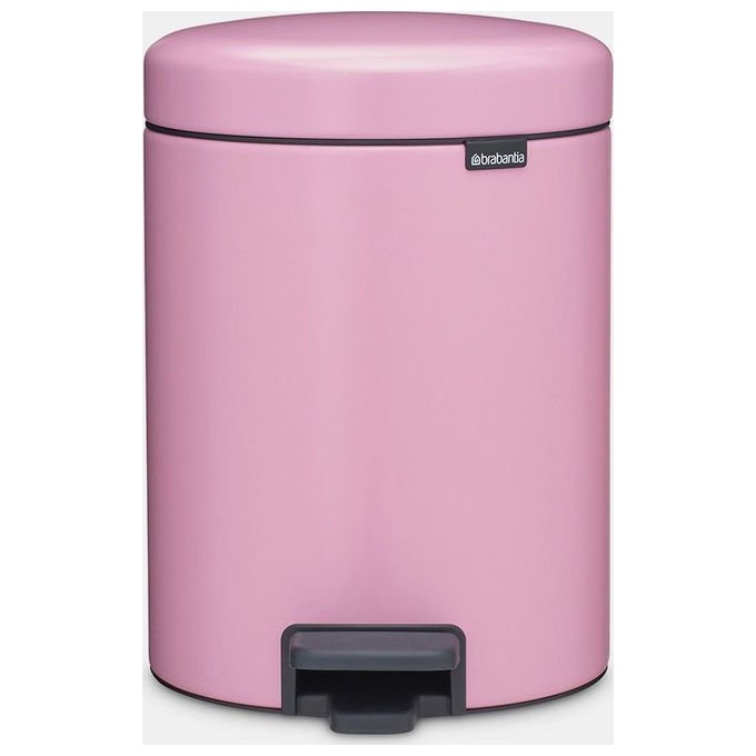 Brabantia NEWICON5L NewIcon Pattumiera a Pedale 5 litri Acciaio con Chiusura Silenziosa e Base Antiscivolo colore Rosa