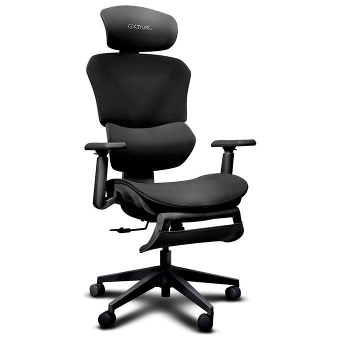 Trust 26010 GXT 725 Rivara Sedia da gaming per PC Seduta imbottita Schienale a rete Braccioli 3D Cuscino lombare e collo colore Nero
