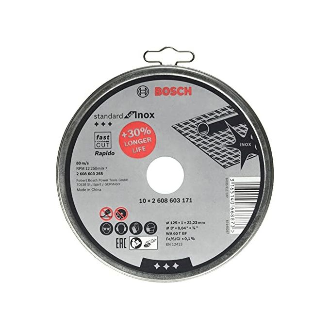 Bosch Mola da Taglio dritta per Inox Rapido in Scatola 10x125.1mm