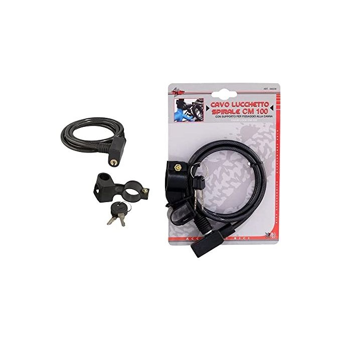 Rhutten Antifurto per Bicicletta Nero 100cm Blocco Catena