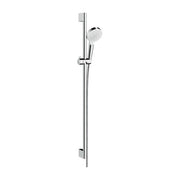 Hansgrohe 26538400 Crometta Brauseset 100 Vario EcoSmart con Supporto per Doccia 90 cm 2 Getti Anticalcare Quick Clean 1600 mm Colore Bianco-Cromato
