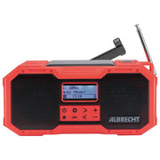 Albrecht 27911 DR 112 Radio Outdoor Digitale con DAB+ FM Bluetooth USB-C Altoparlanti 2x5 W Batteria 4000 mAh IPX5 colore Nero Rosso