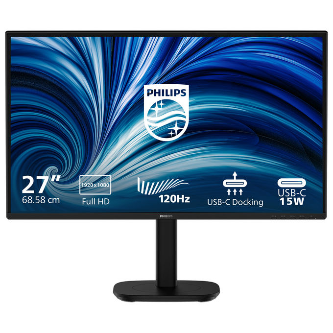 Philips 27B2U3301-00 Monitor PC 27'' Full HD 1920x1080 IPS 120Hz USB-C HDMI DP Altoparlanti Integrati Regolabile VESA colore Nero