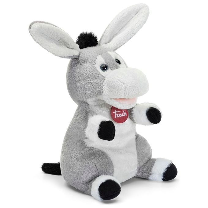 Trudi Peluche Puppets Marionetta Asino Grigio e Bianco