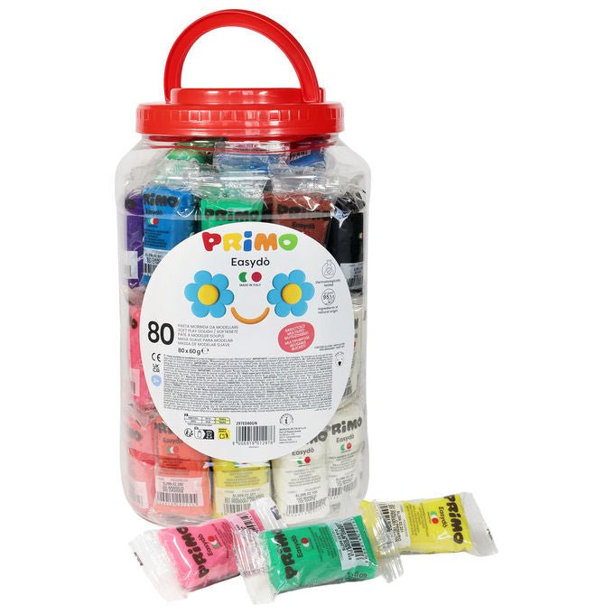 Primo 297ED80GN Pasta da modellare Easydo' 80 panetti 19 colori assortiti colore Assortiti