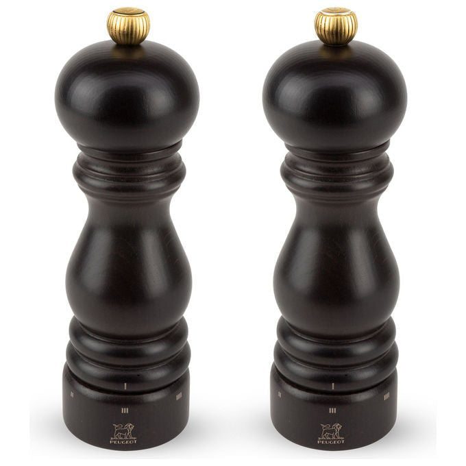 Peugeot 2-2346100 Paris u'Sele Set macina sale e pepe regolabile in legno di faggio con meccanismo in acciaio inox altezza 180 mm colore Cioccolato