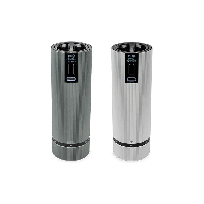Peugeot 2-4314800 Line Electric Set macina sale e pepe con macinatura regolabile U-Select materiale alluminio e carbonio altezza 15 cm colore Grigio