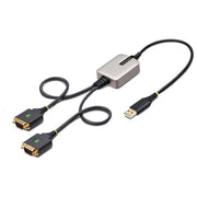 StarTech.com, Cavo USB Seriale a 2 porte, 60 cm, USB-A a DB9 RS232, Nero-Grigio