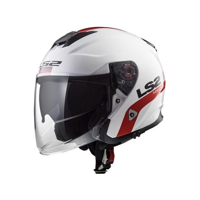 Casco Jet LS2 Infinity XXXL Bianco-Rosso
