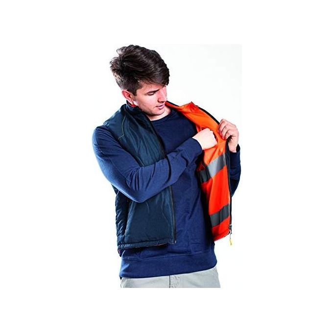 Vigor-Blinky Gilet Reversibile Rica Lewis Gilet Bande Rifrangenti Blu Taglia S