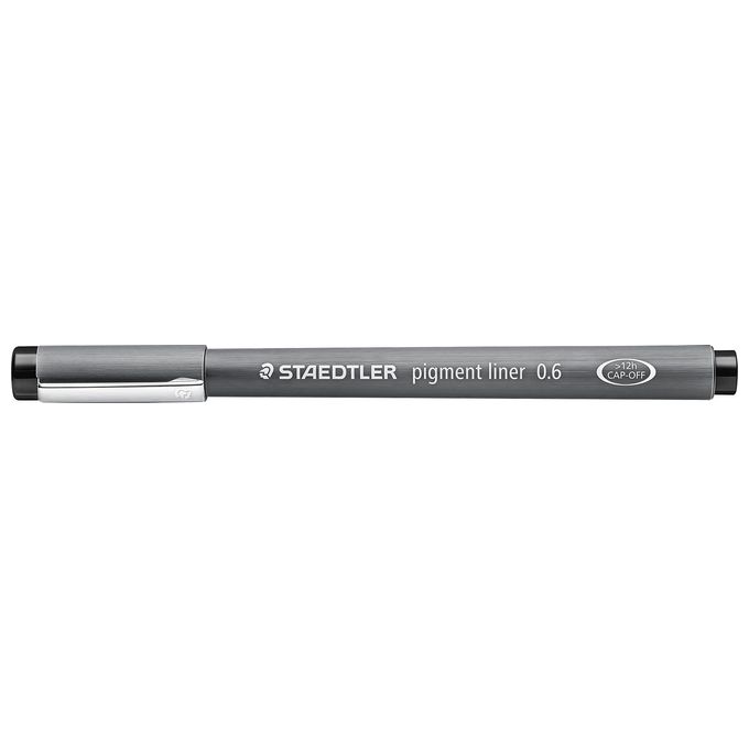 STAEDTLER 308 06-9 PIGMENT LINER Pennarello Tecnico Punta Metallica 0.6 mm Inchiostro Pigmentato Nero