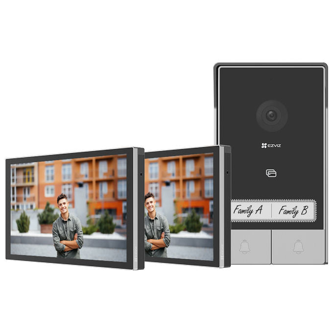 Ezviz 318500248 Kit HP7 Sistema per Video-citofono 17,8 cm (7'') Risoluzione 1024 x 600 Pixel Wi-Fi 2,4-5 GHz Colore Nero Argento