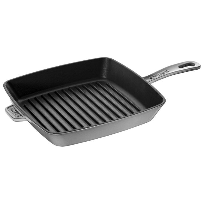 Staub 3272340036514 Grill Quadrato con Manico in Ghisa 26 cm colore Grigio grafite