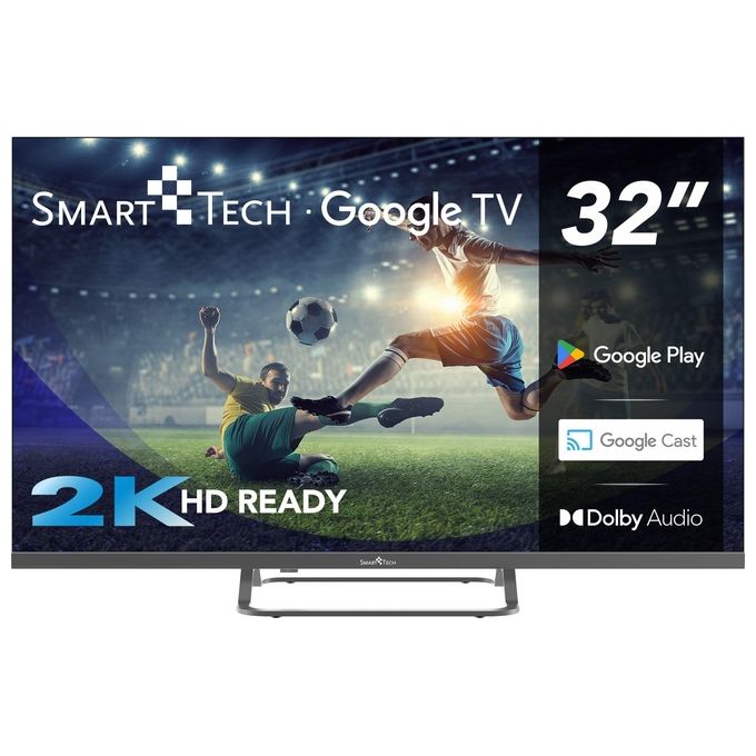 Smart-Tech 32HG01V Smart TV 32'' HD DLED Google TV DVB-T2 DVB-C DVB-S2 Wi-Fi Bluetooth 3 HDMI Classe E colore Grigio