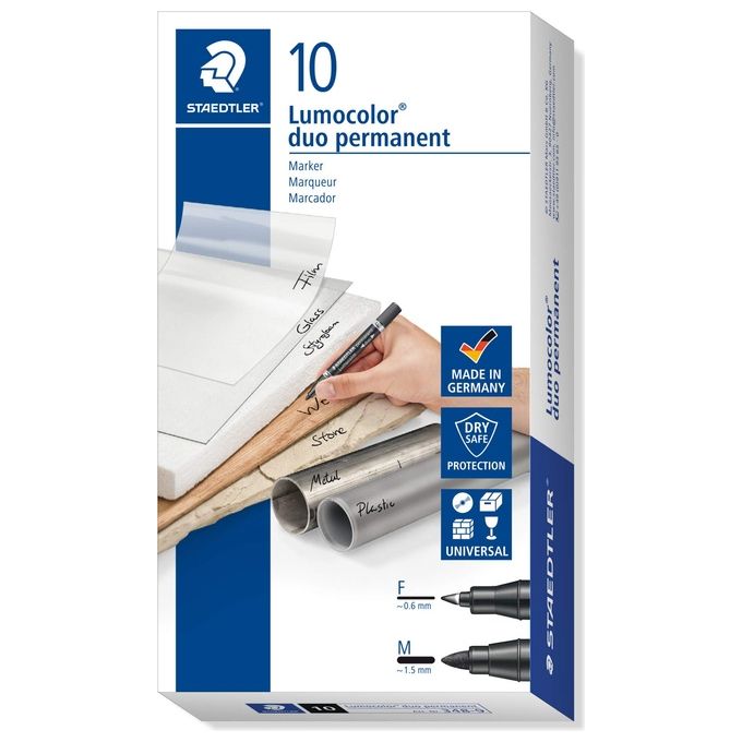 Staedtler Cf10 marcatori Lumocolor Duo Nero