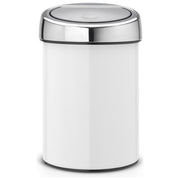 Brabantia 364488 Touch Bin Cestino Portarotoli 3 Litri Apertura Soft-touch e Montaggio a Parete colore Bianco