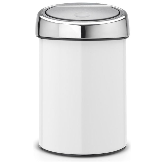 Brabantia 364488 Touch Bin Cestino Portarotoli 3 Litri Apertura Soft-touch e Montaggio a Parete colore Bianco