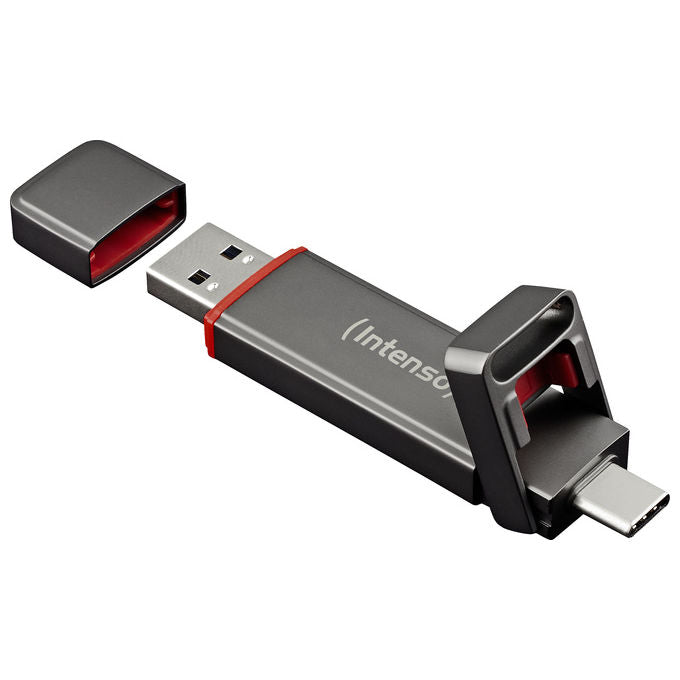 Intenso 3850450 UX100 SSD Esterno USB 3.2 500 GB USB C e USB A 500 MB-s lettura colore Antracite