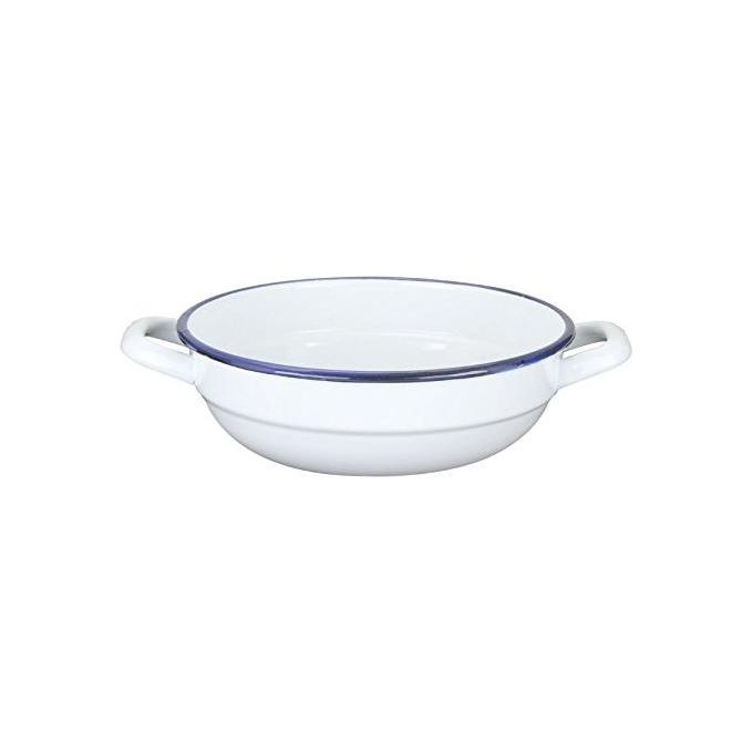 Kaufgut 012259 Tegame 2 Manici Smaltato 24cm Bianco-Blu