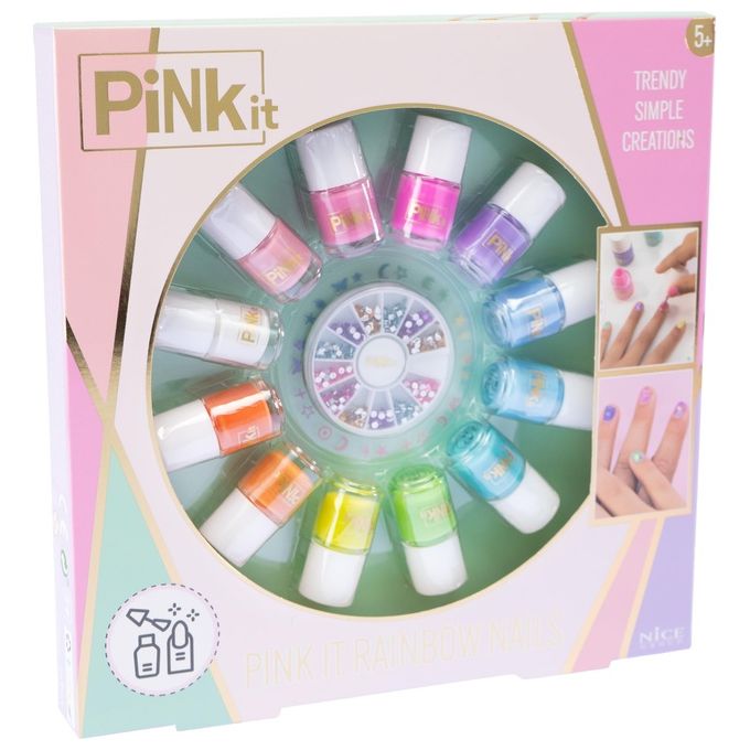 Nice Set Rainbow Nails Pink.it